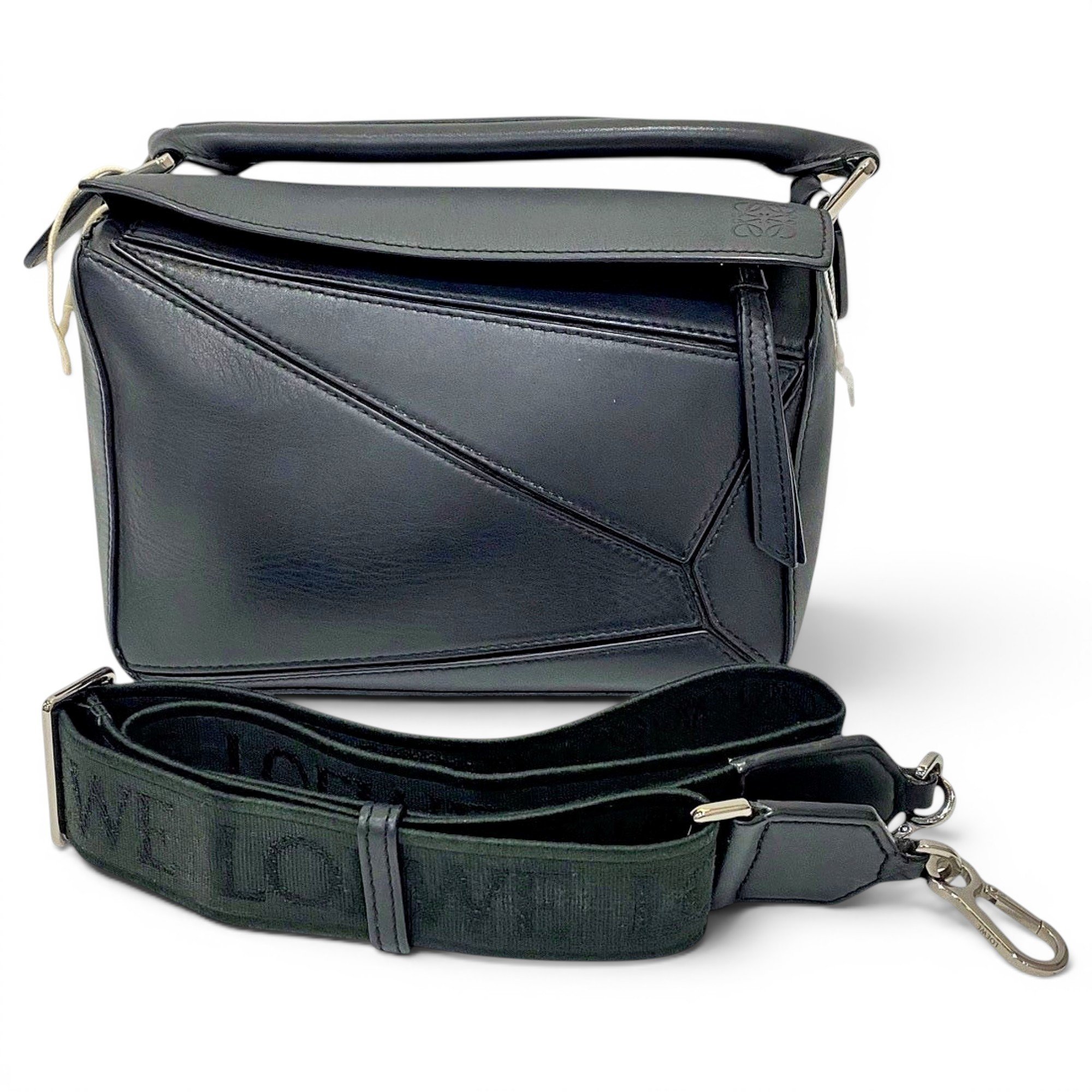 Puzzle leather handbag