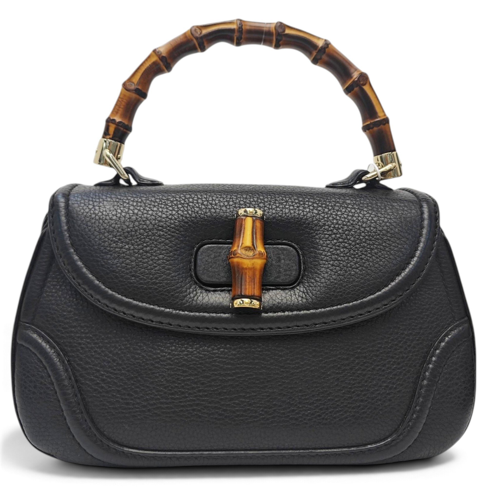 Convertible Bamboo Top Handle leather handbag