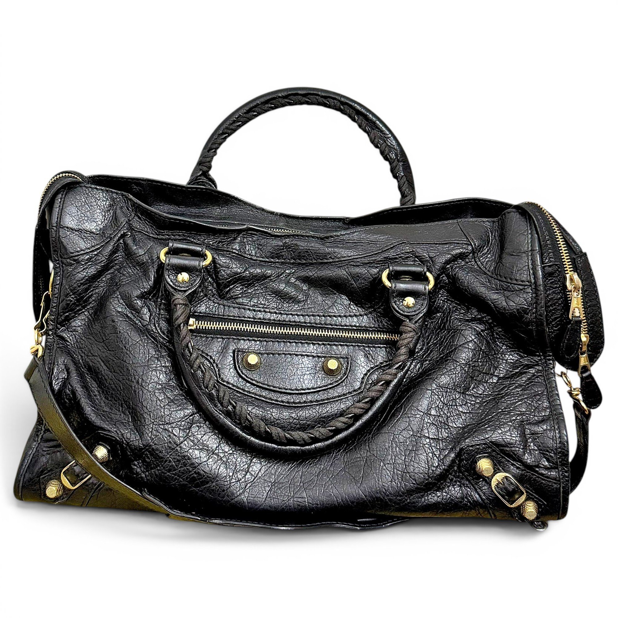 City leather handbag