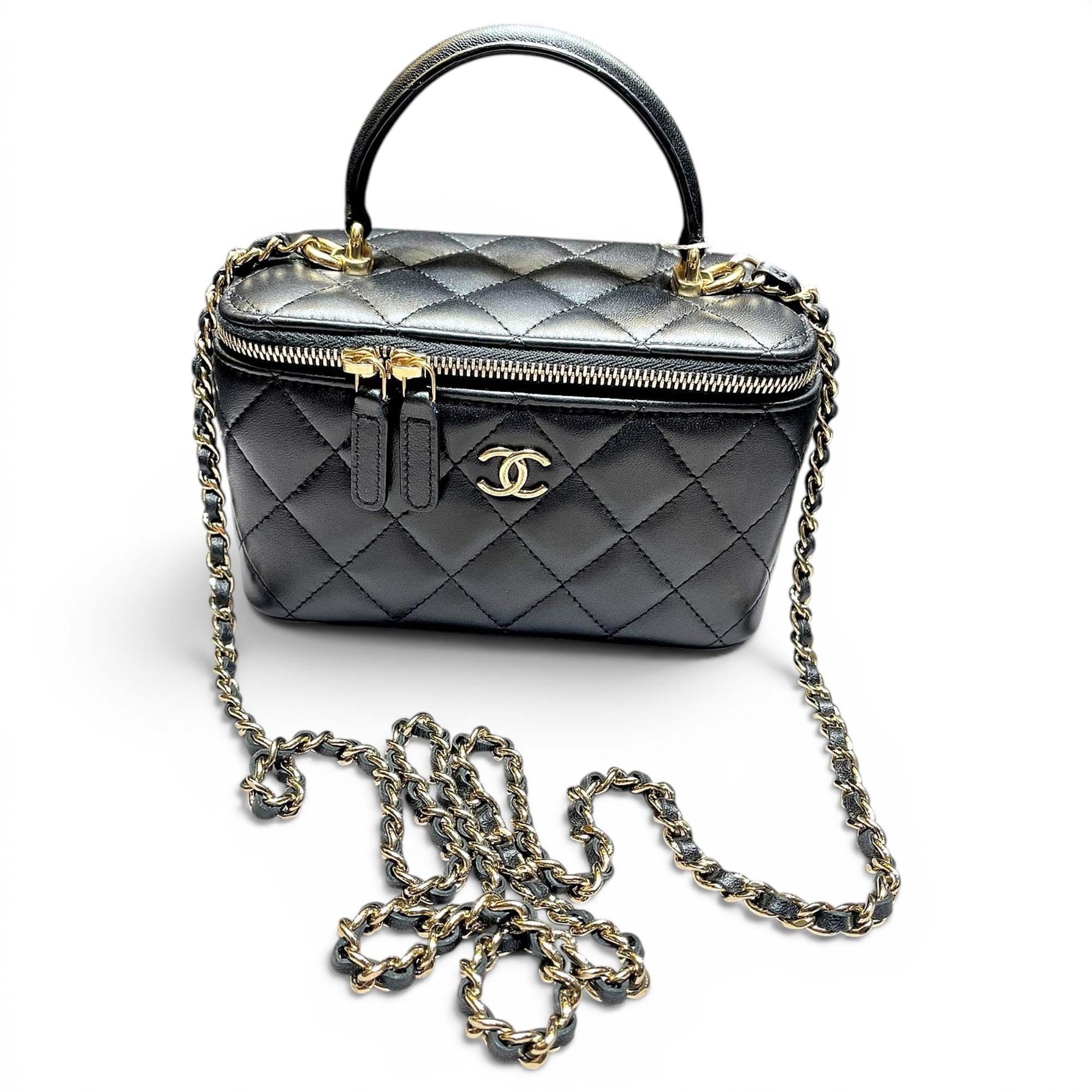 Trendy CC Vanity leather handbag