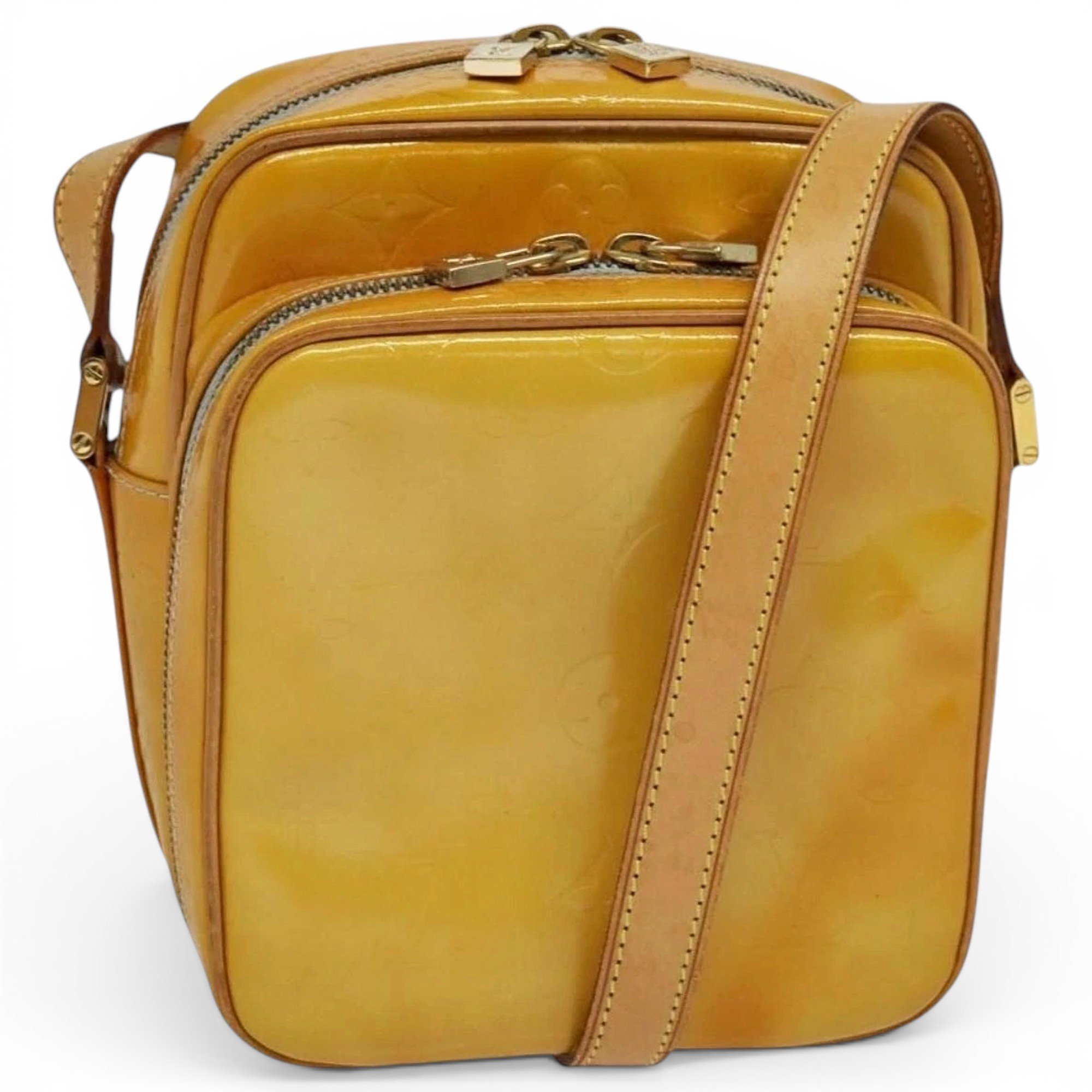 Patent leather handbag