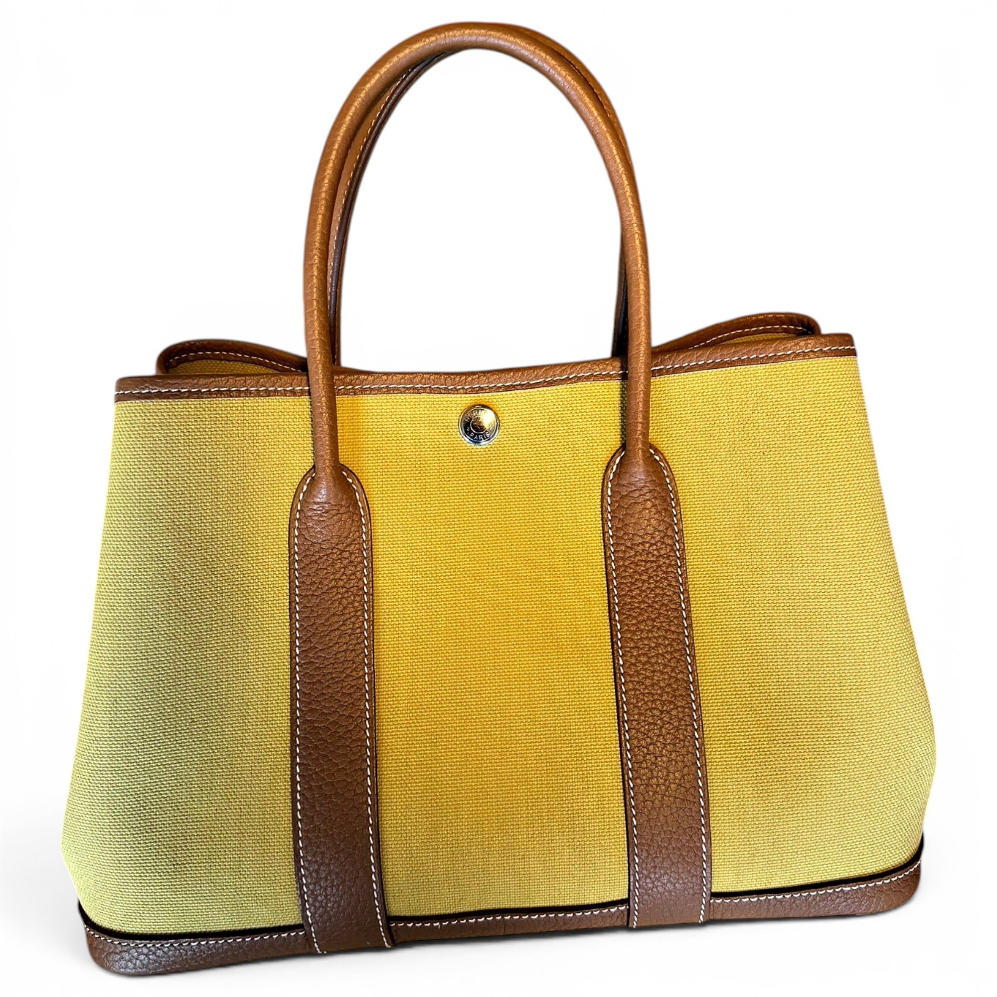 Hermes Garden Party 30 Handbag Gold Negonda Leather