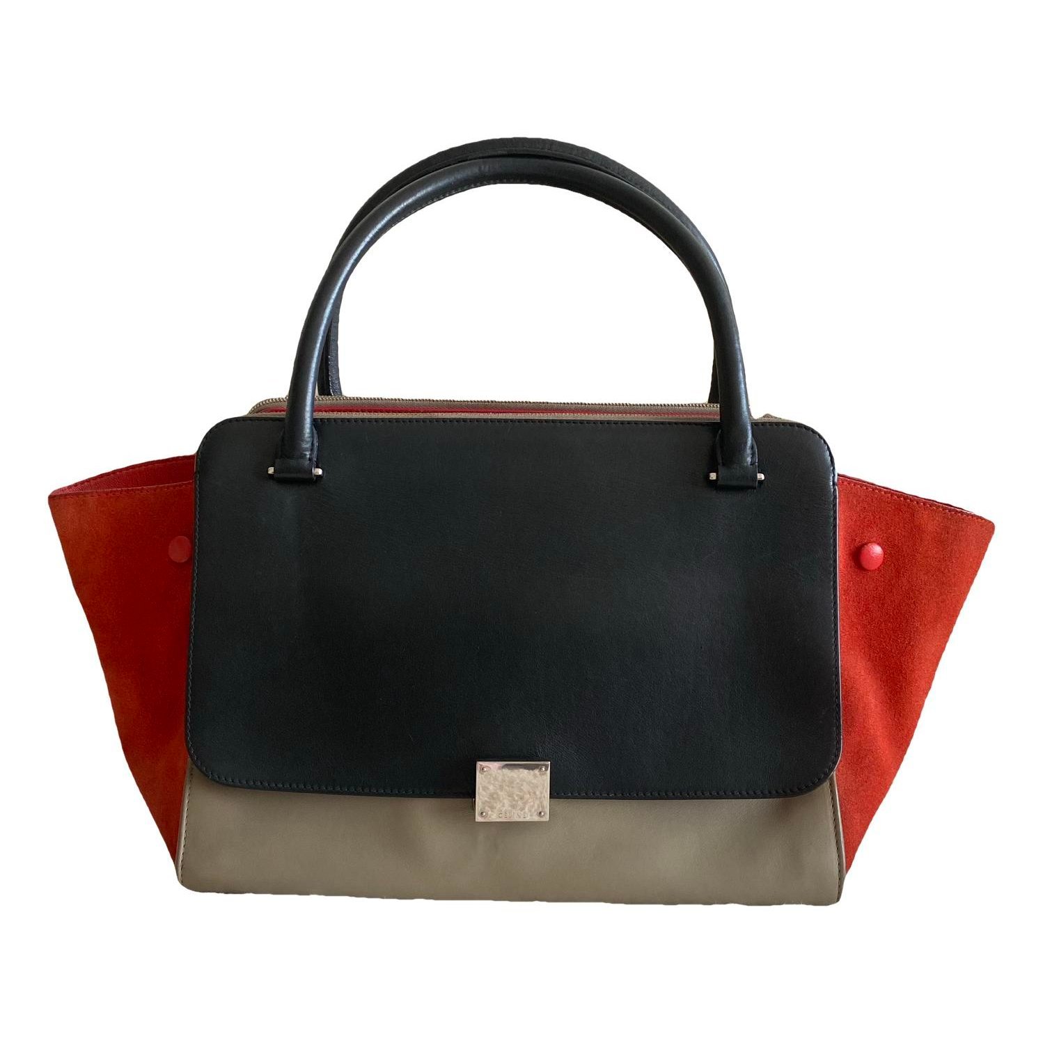 Trapèze leather handbag