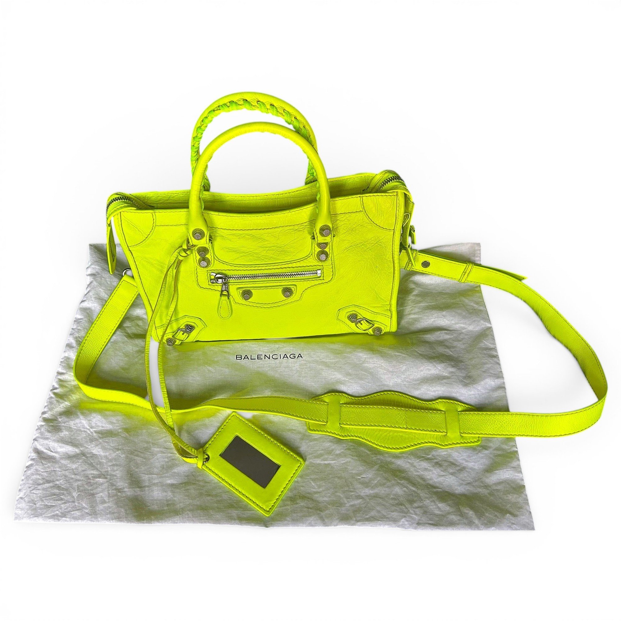 City leather handbag
