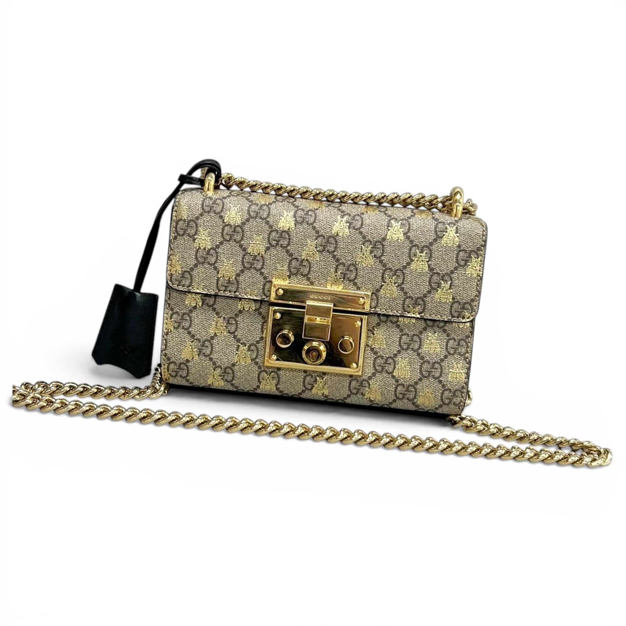 Padlock leather handbag