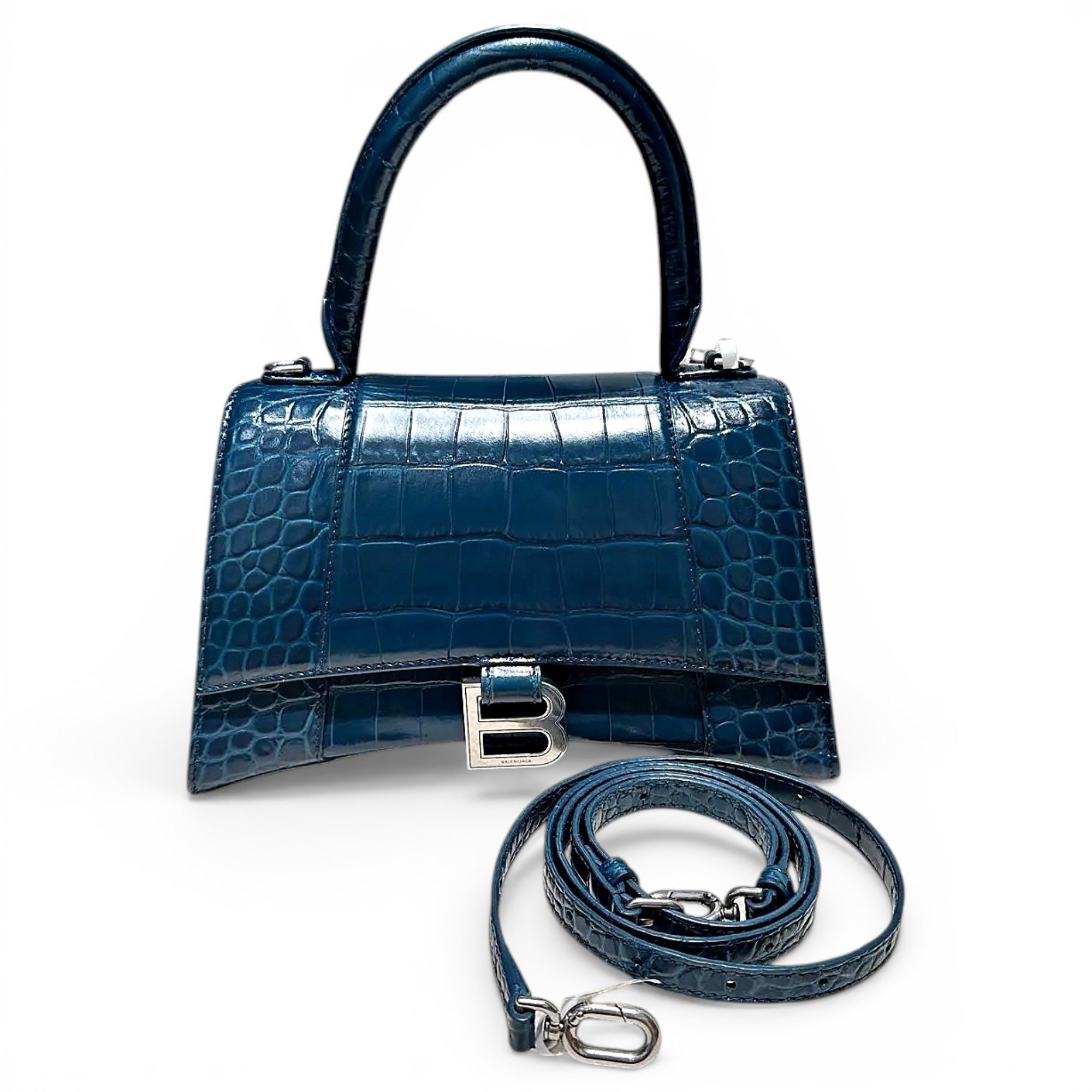 Hourglass leather crossbody bag