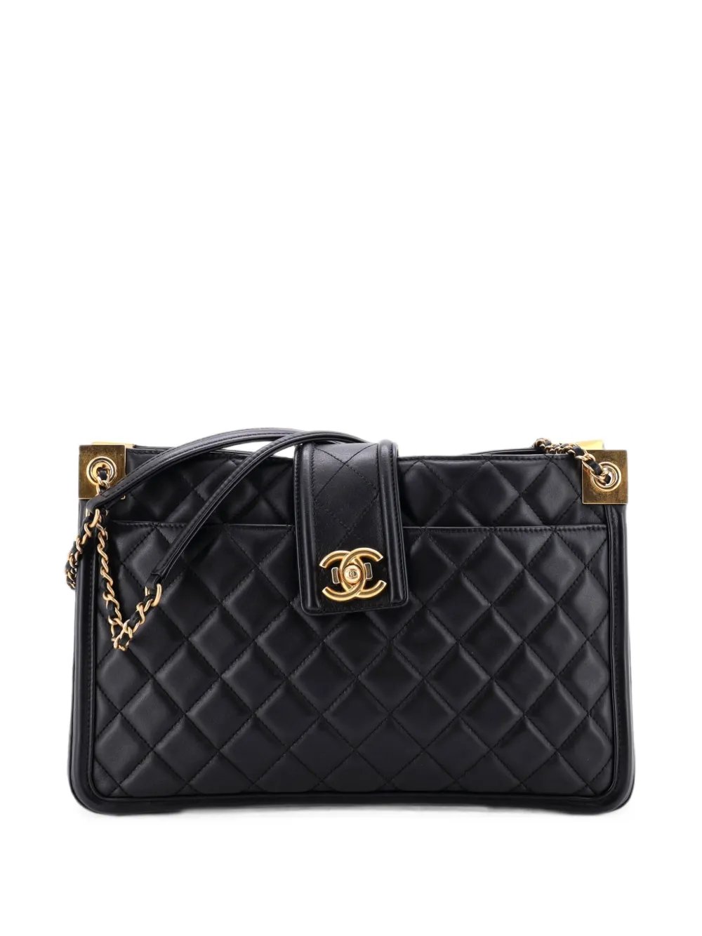 Elegant CC Tote Quilted Lambskin Large satchel