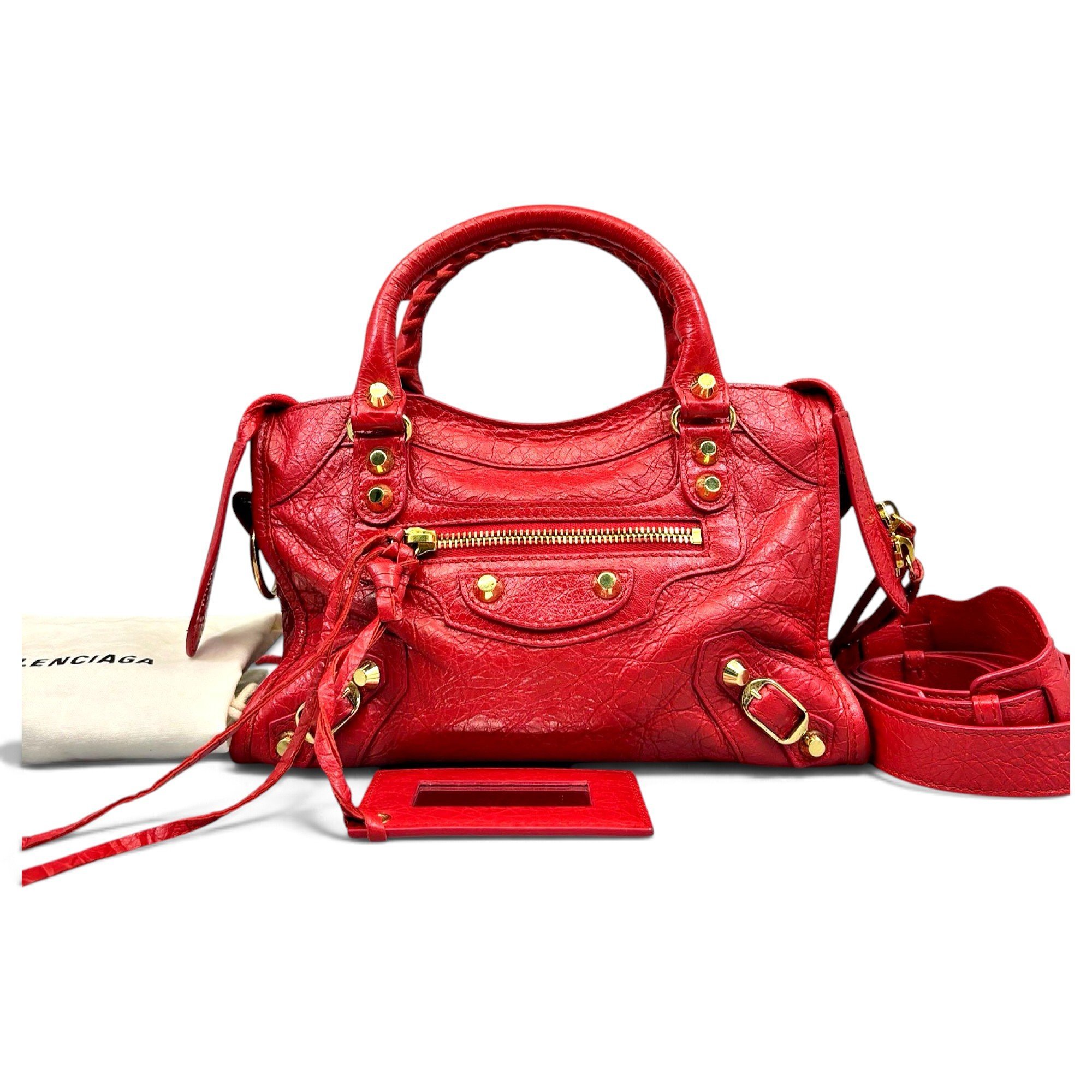 City leather handbag