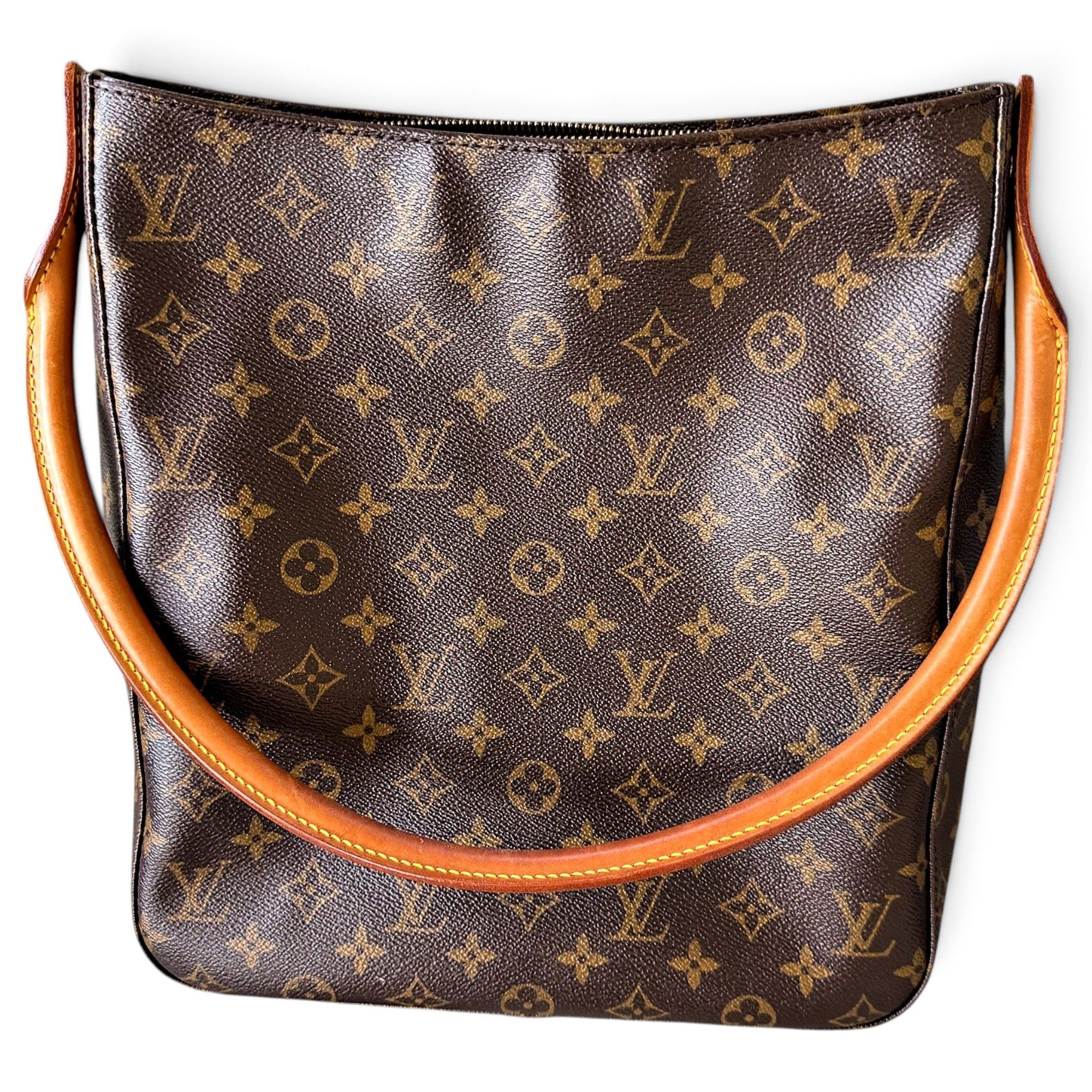 Looping leather handbag