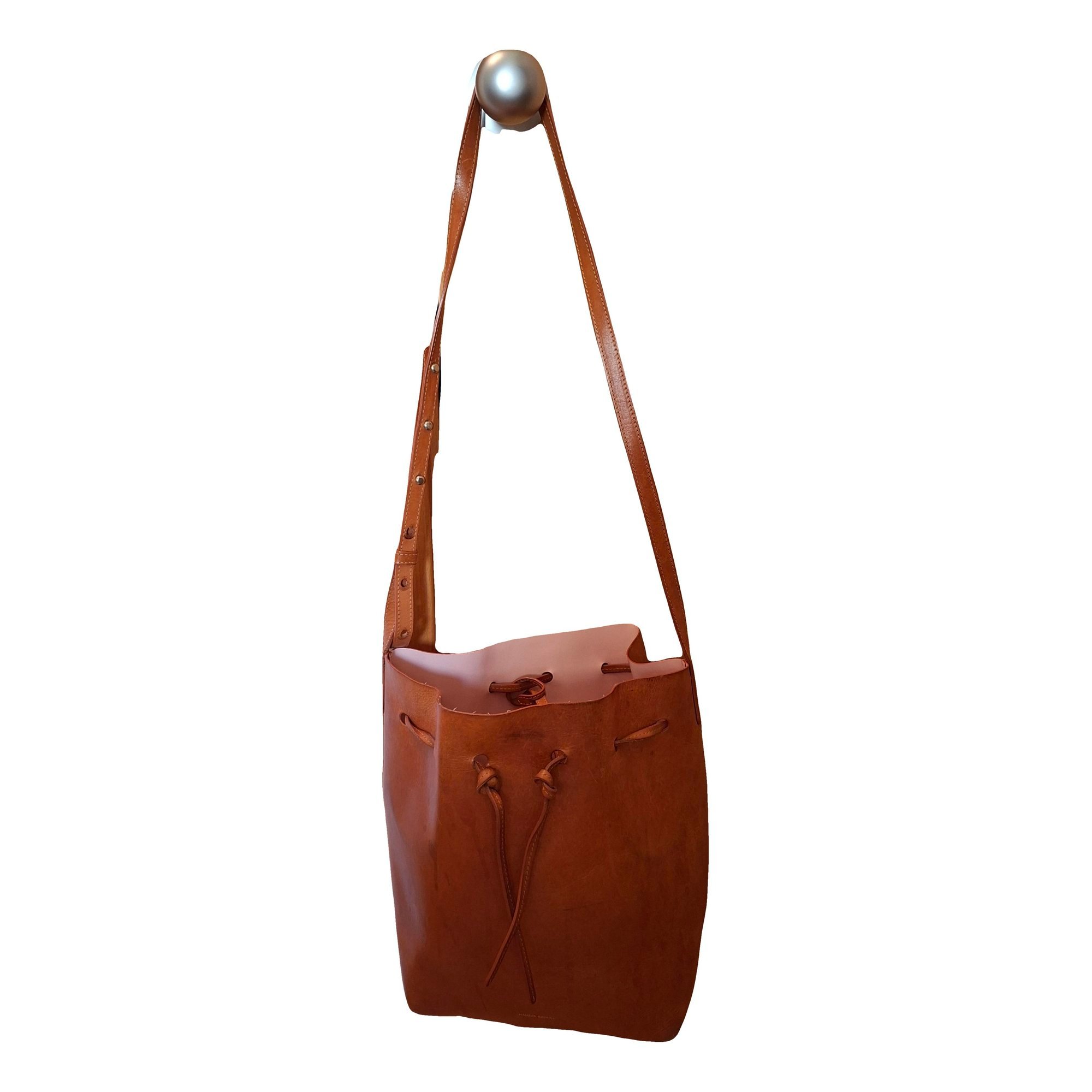 Bucket leather crossbody bag