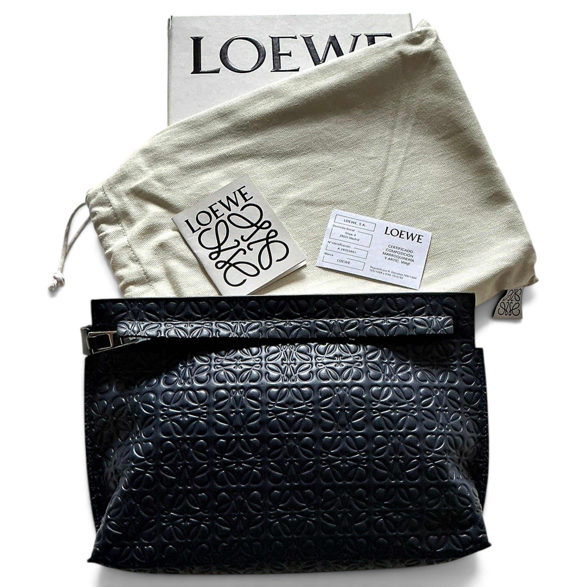 T Pouch leather clutch bag