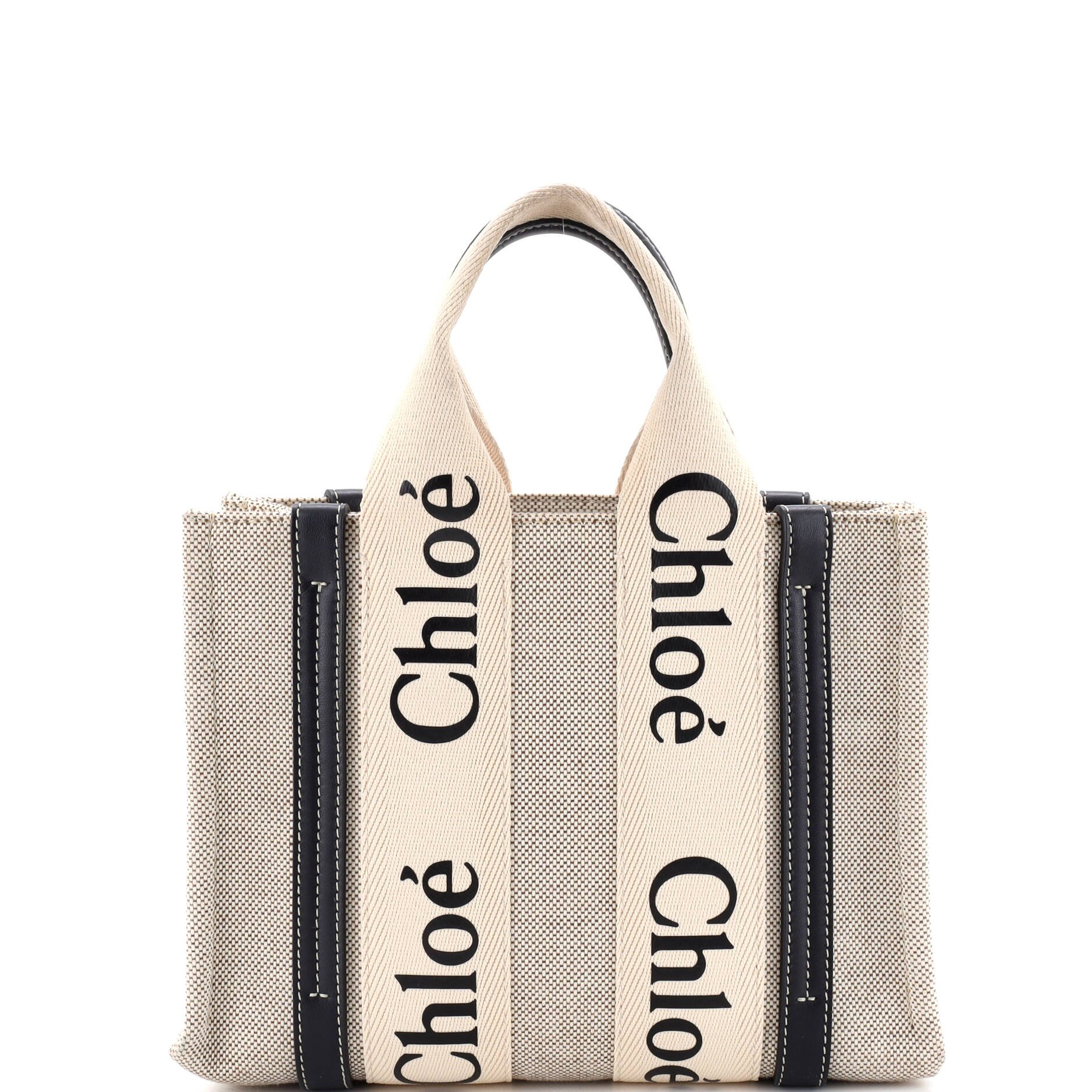 Woody Tote Canvas with Leather Small