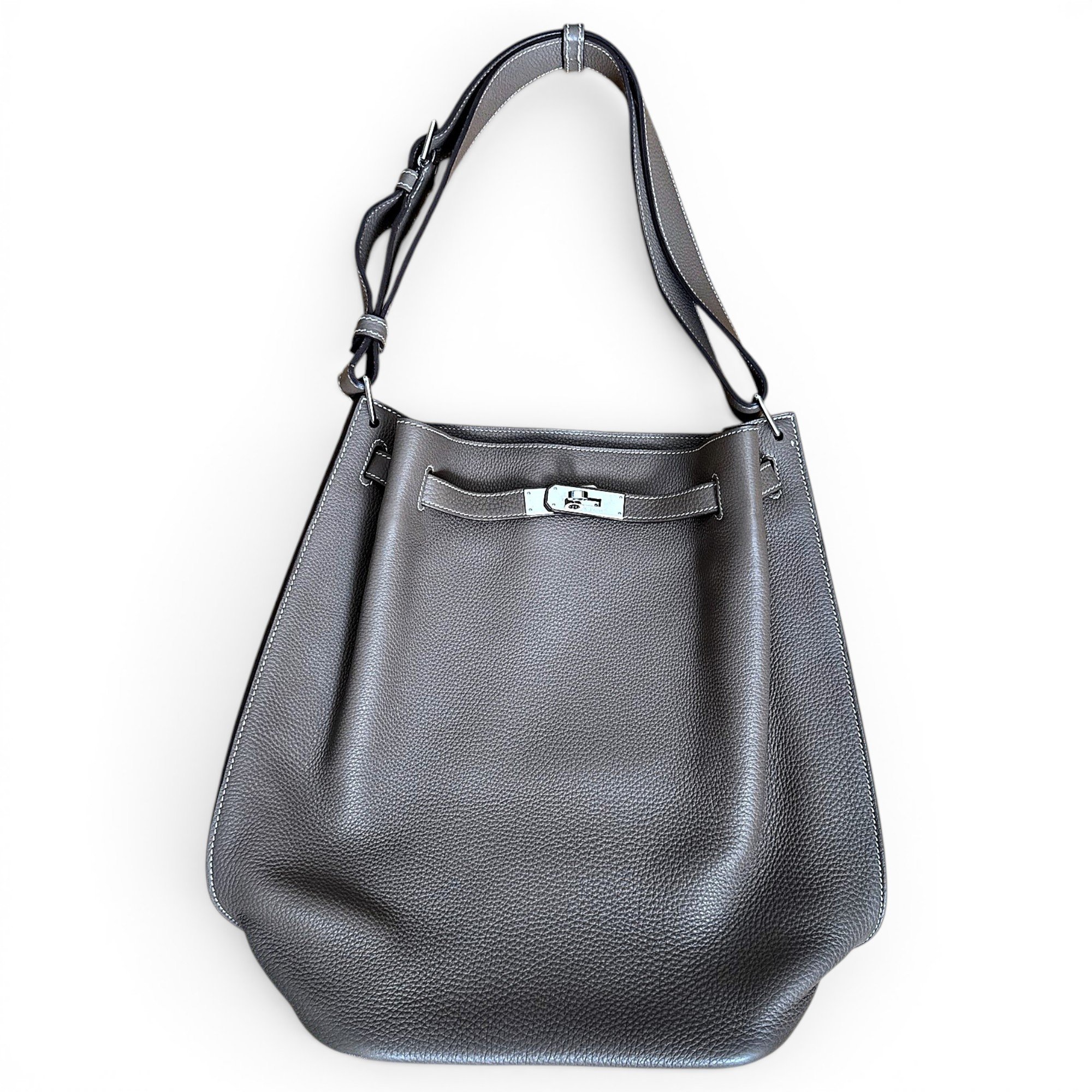 Hermes Kelly Handbag Etain Togo Leather