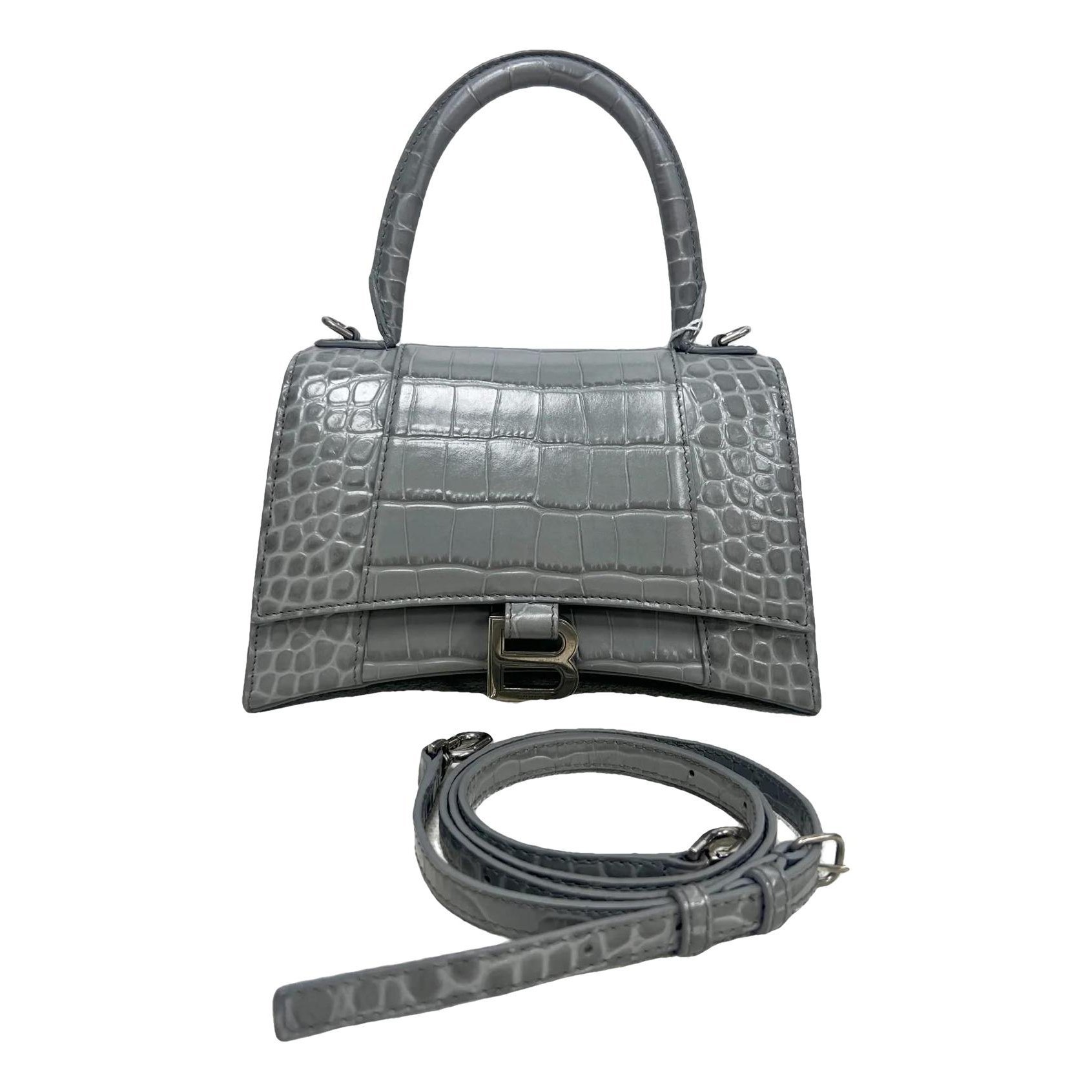 Hourglass leather handbag