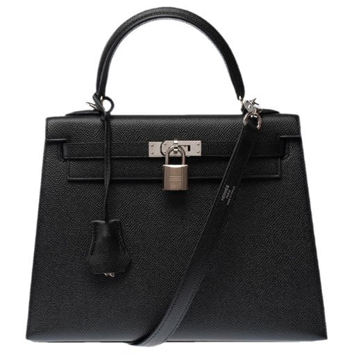 Hermes Kelly 25 Handbag Black Epsom Leather 2016