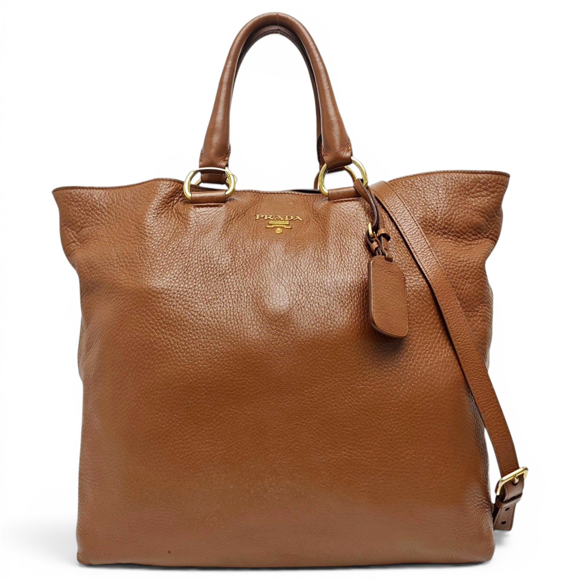Double leather handbag