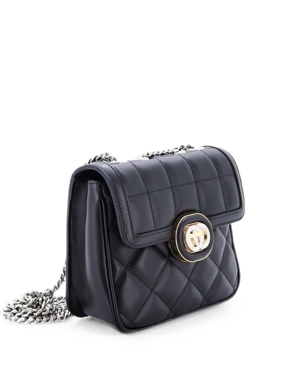 Deco Chain Flap Bag Mixed Matelasse Leather Mini crossbody bag