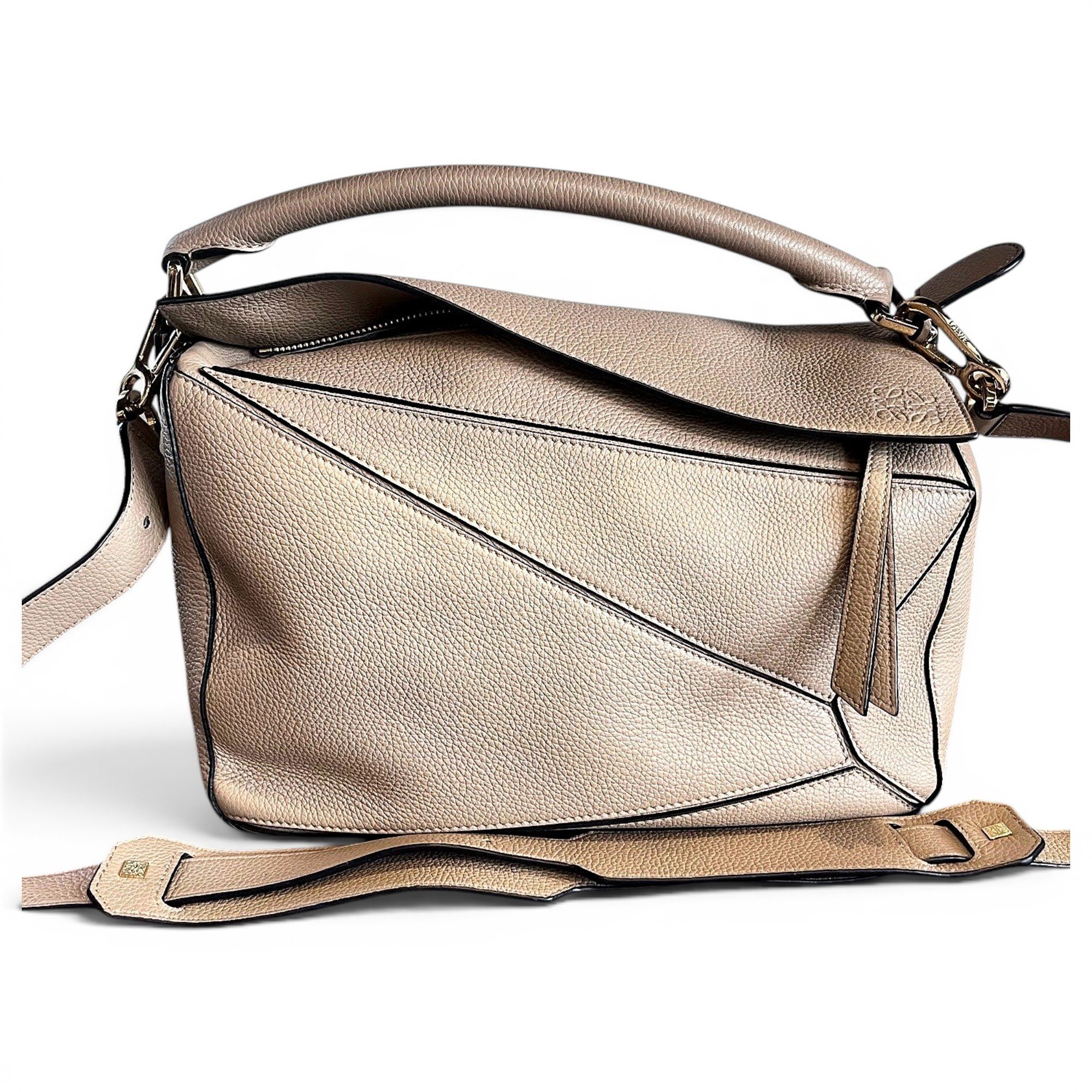 Puzzle leather handbag