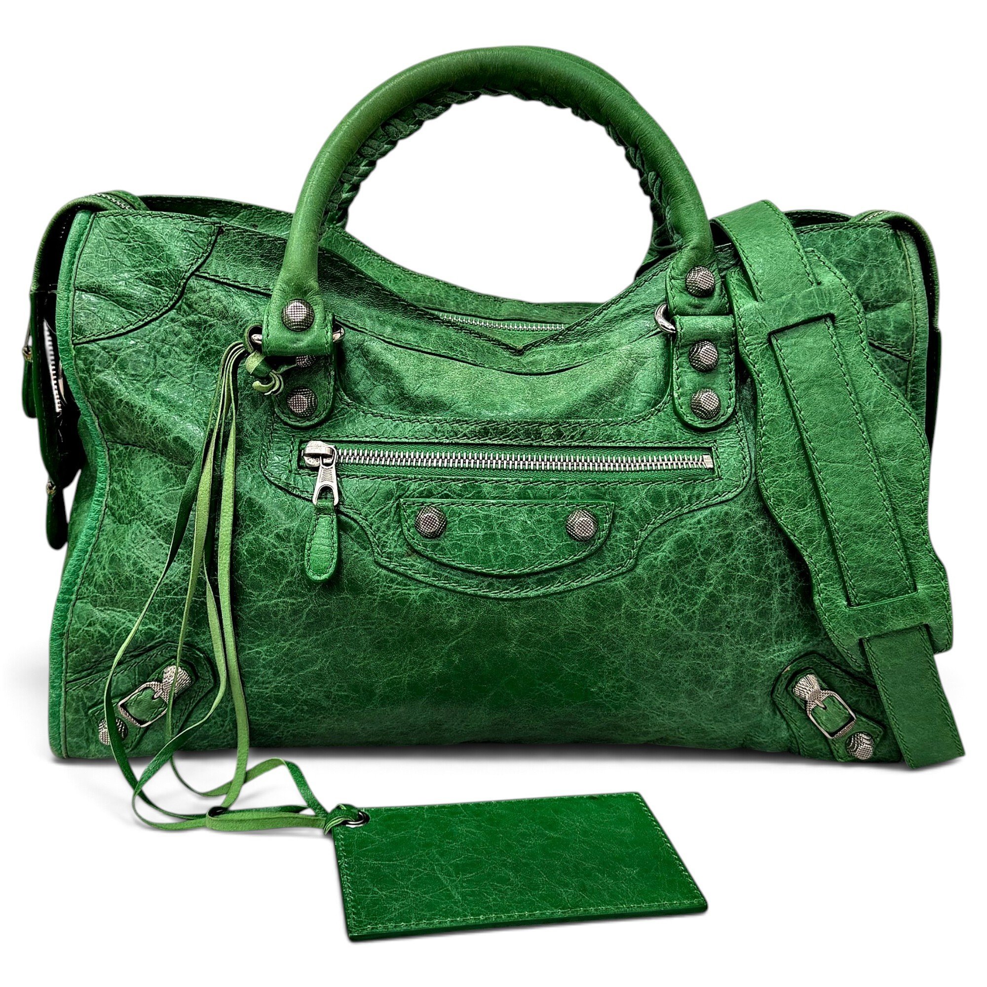 City leather handbag