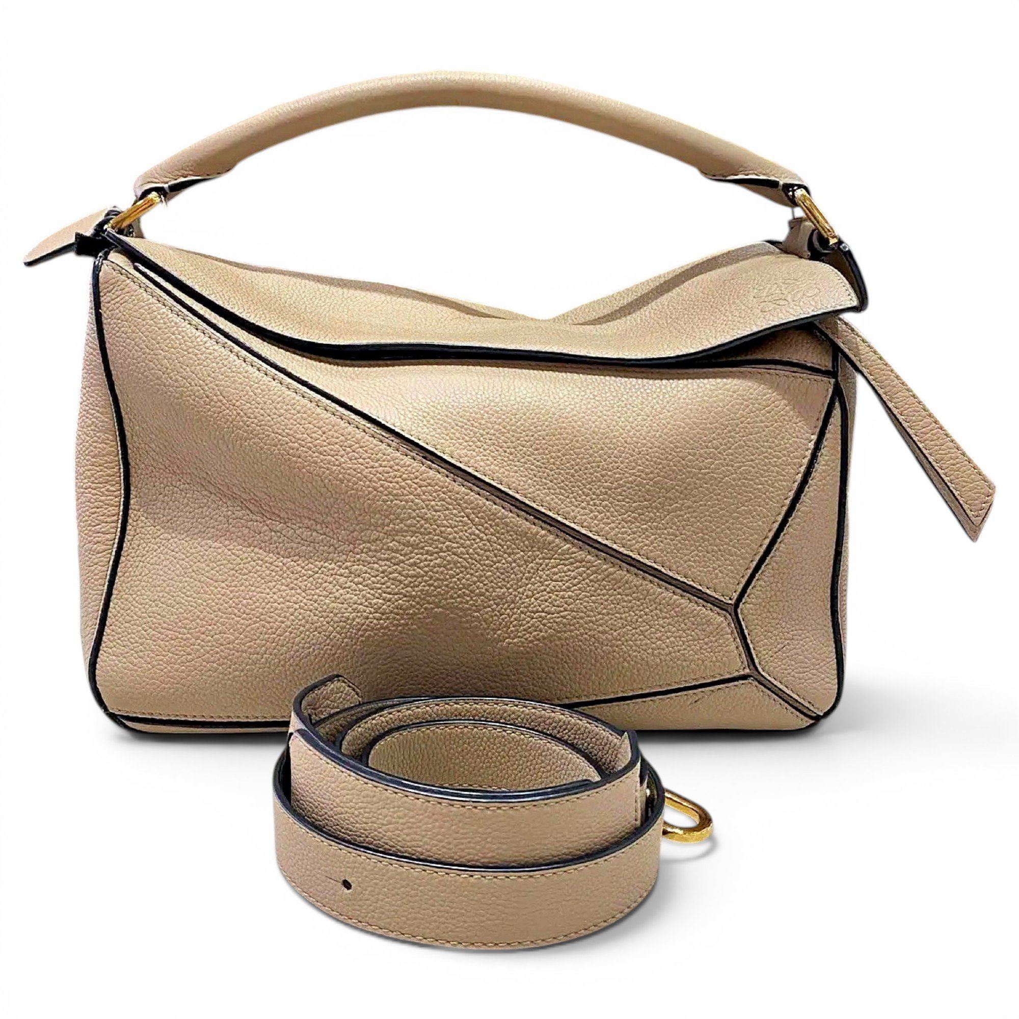 Puzzle leather handbag