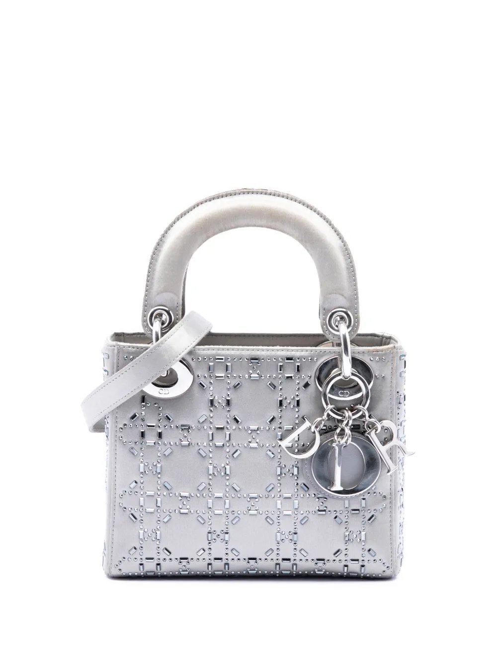2018 Mini Satin Cannage Crystal Embellished Lady Dior satchel