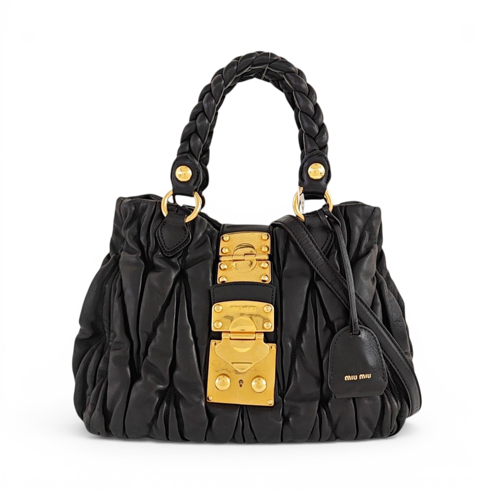 Coffer leather handbag