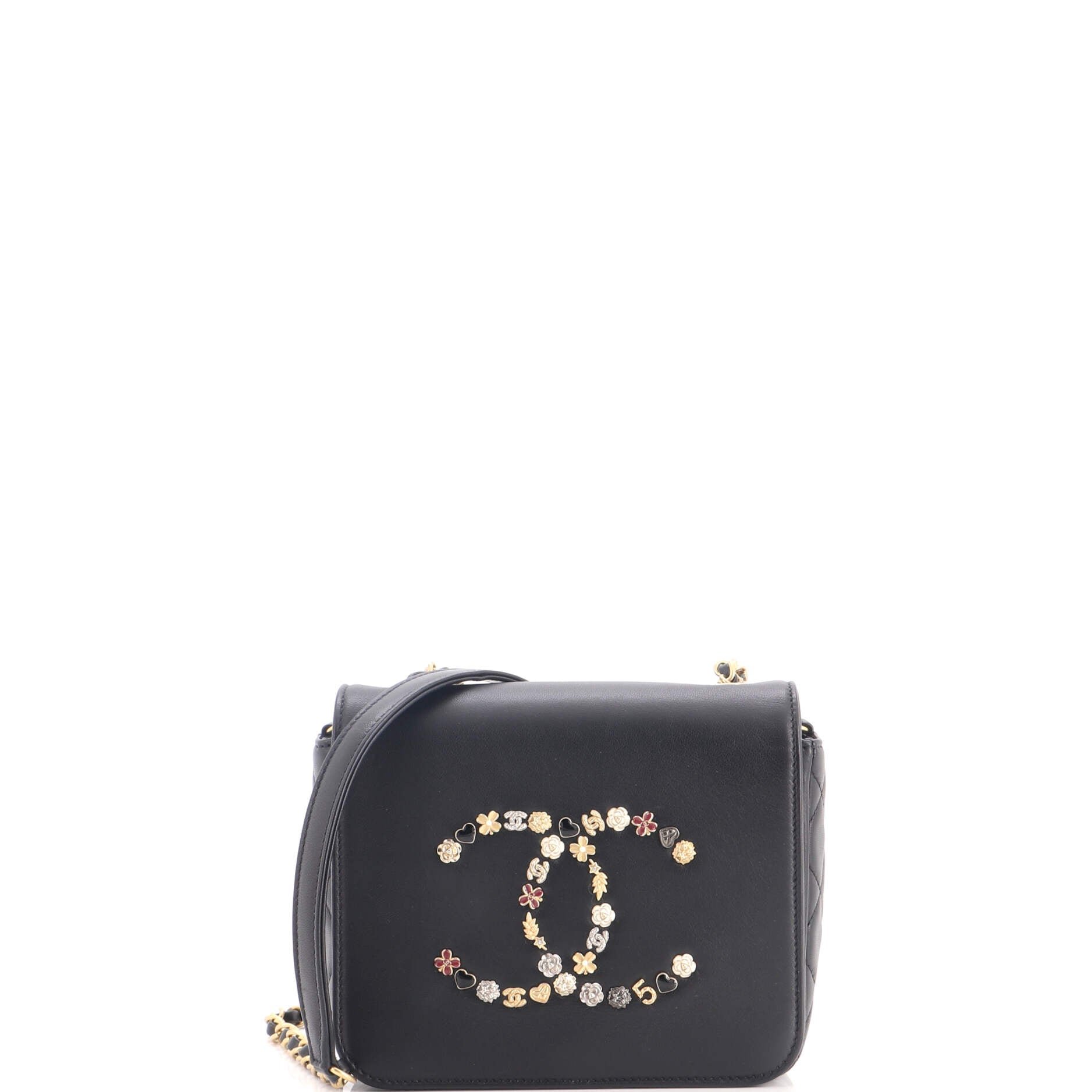 Giant Crystal CC Flap Bag Lambskin Mini
