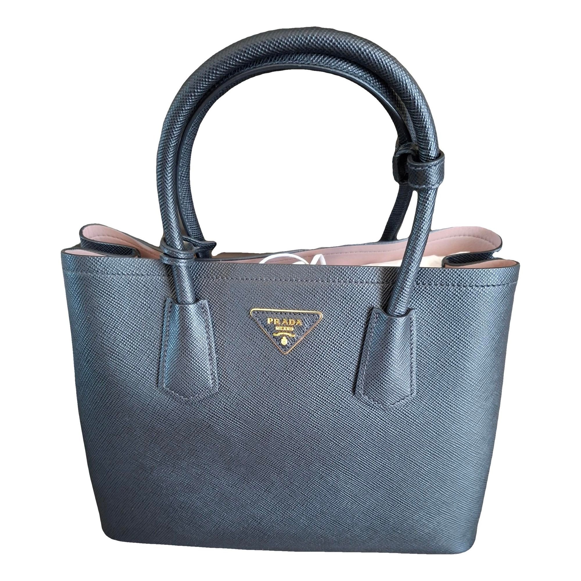 Double leather handbag