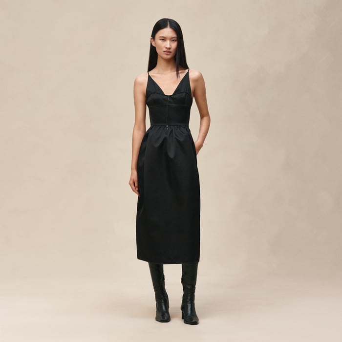 Noir Dress With Shoulder Straps