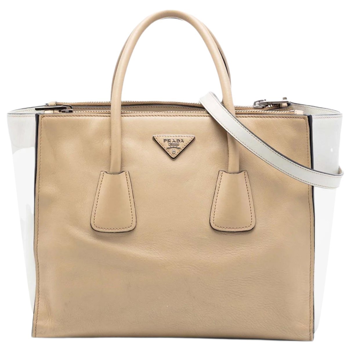 Double leather satchel