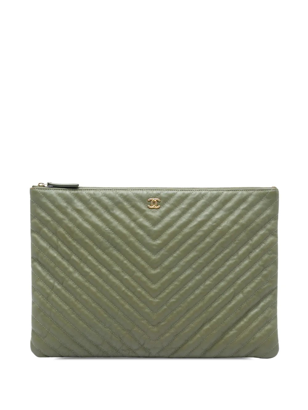 2016-2017 Large CC Chevron Calfskin O Case clutch bag