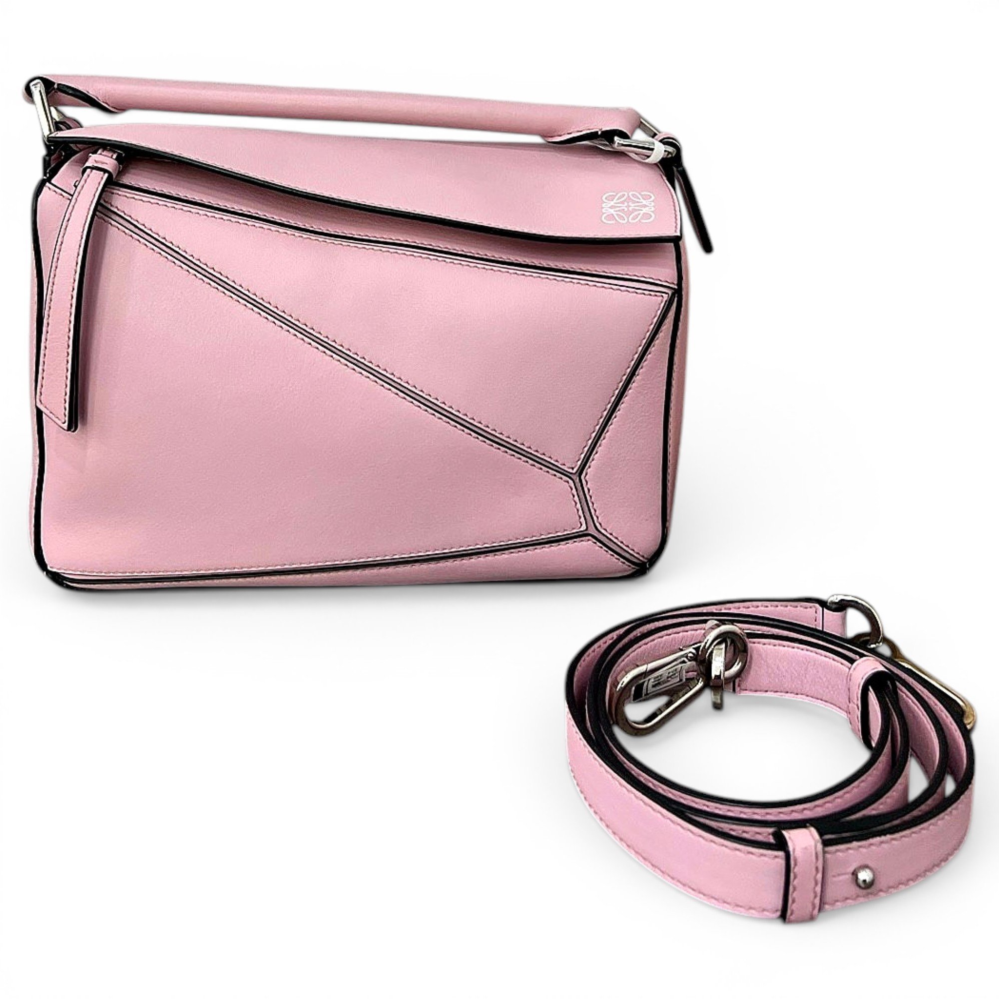Puzzle leather handbag