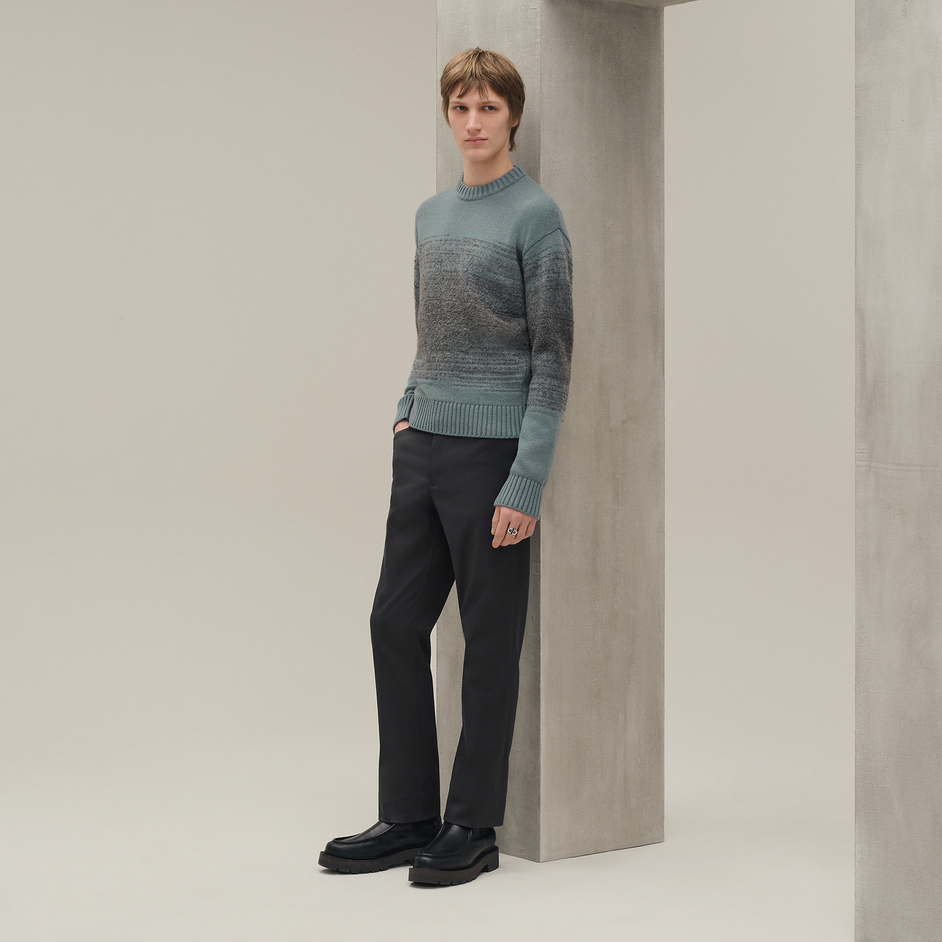 "Bouclette ombree" crewneck sweater