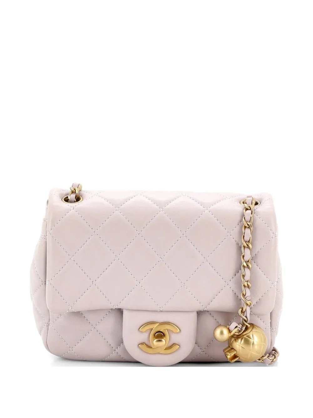 Pearl Crush Square Flap Bag Quilted Lambskin Mini crossbody bag
