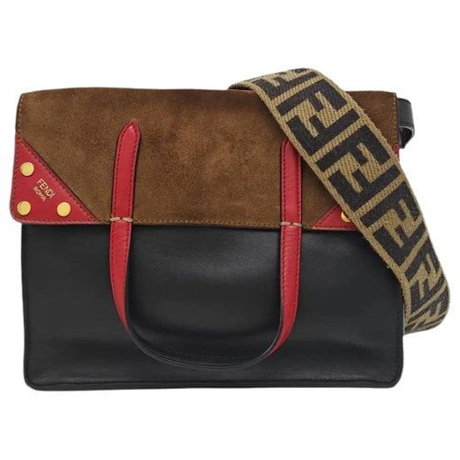 Flip leather crossbody bag