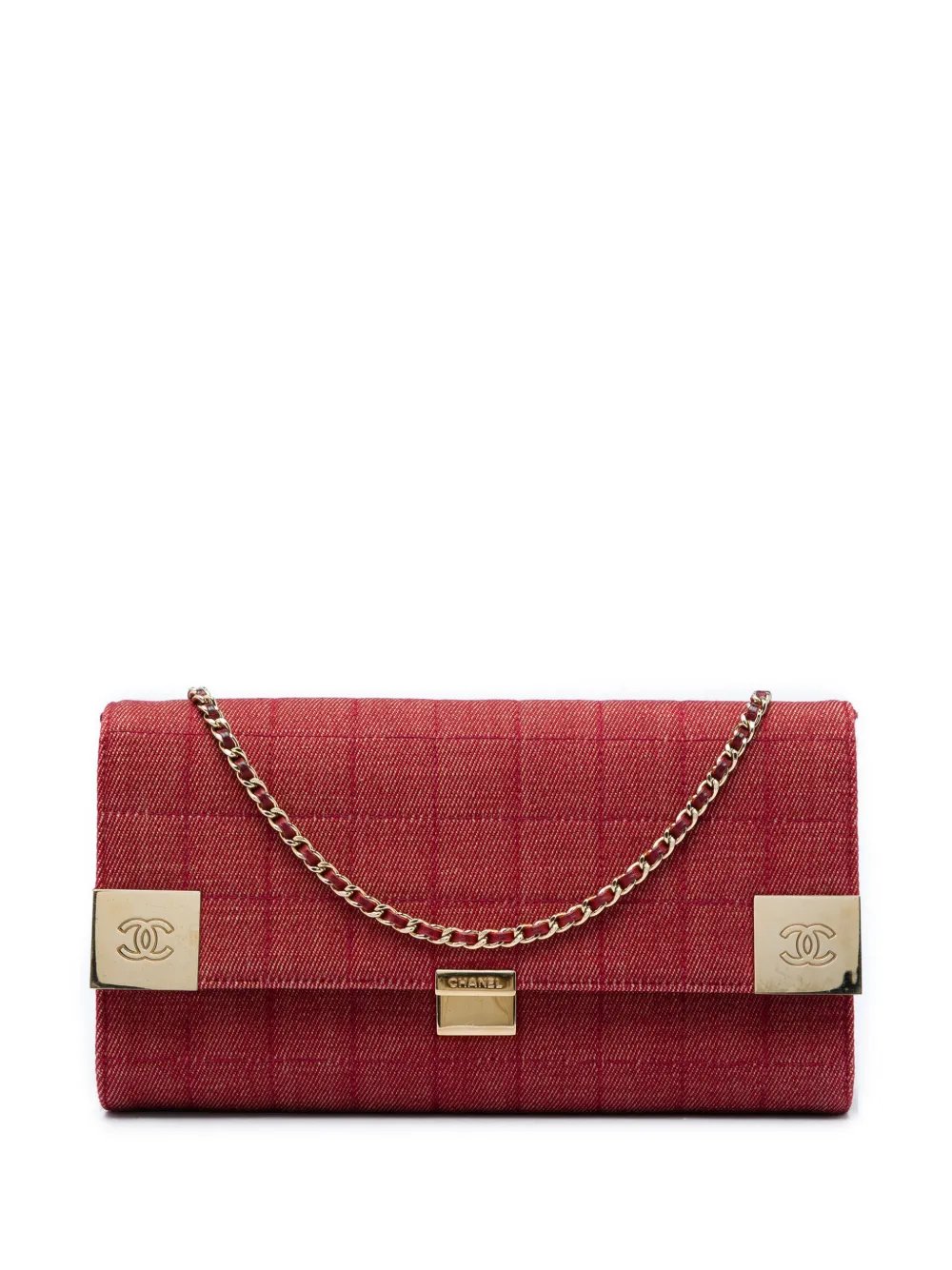 2002-2003 CC Chocolate Bar Denim Chain Flap shoulder bag