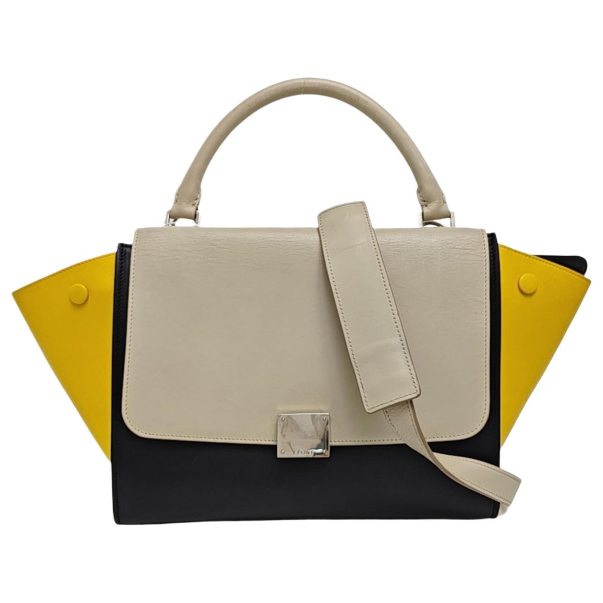 Trapèze leather handbag