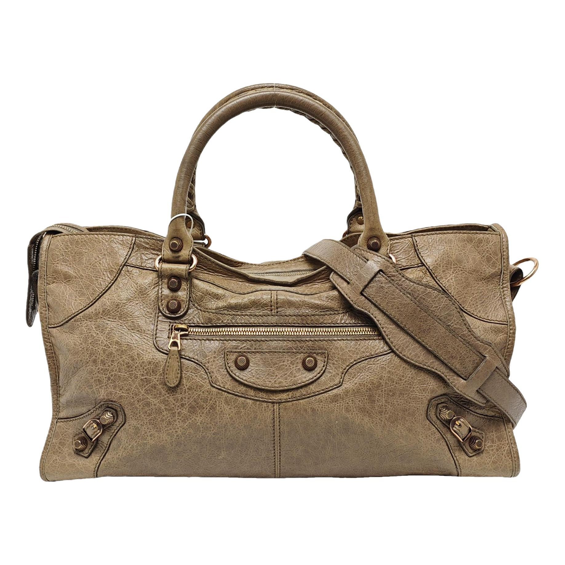 City leather handbag