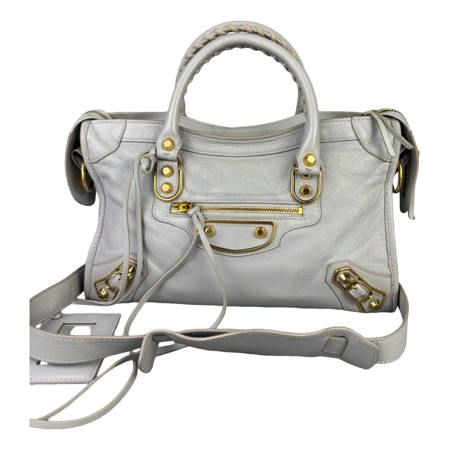 City leather handbag