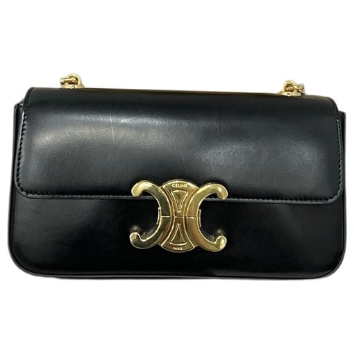 Triomphe chain leather handbag