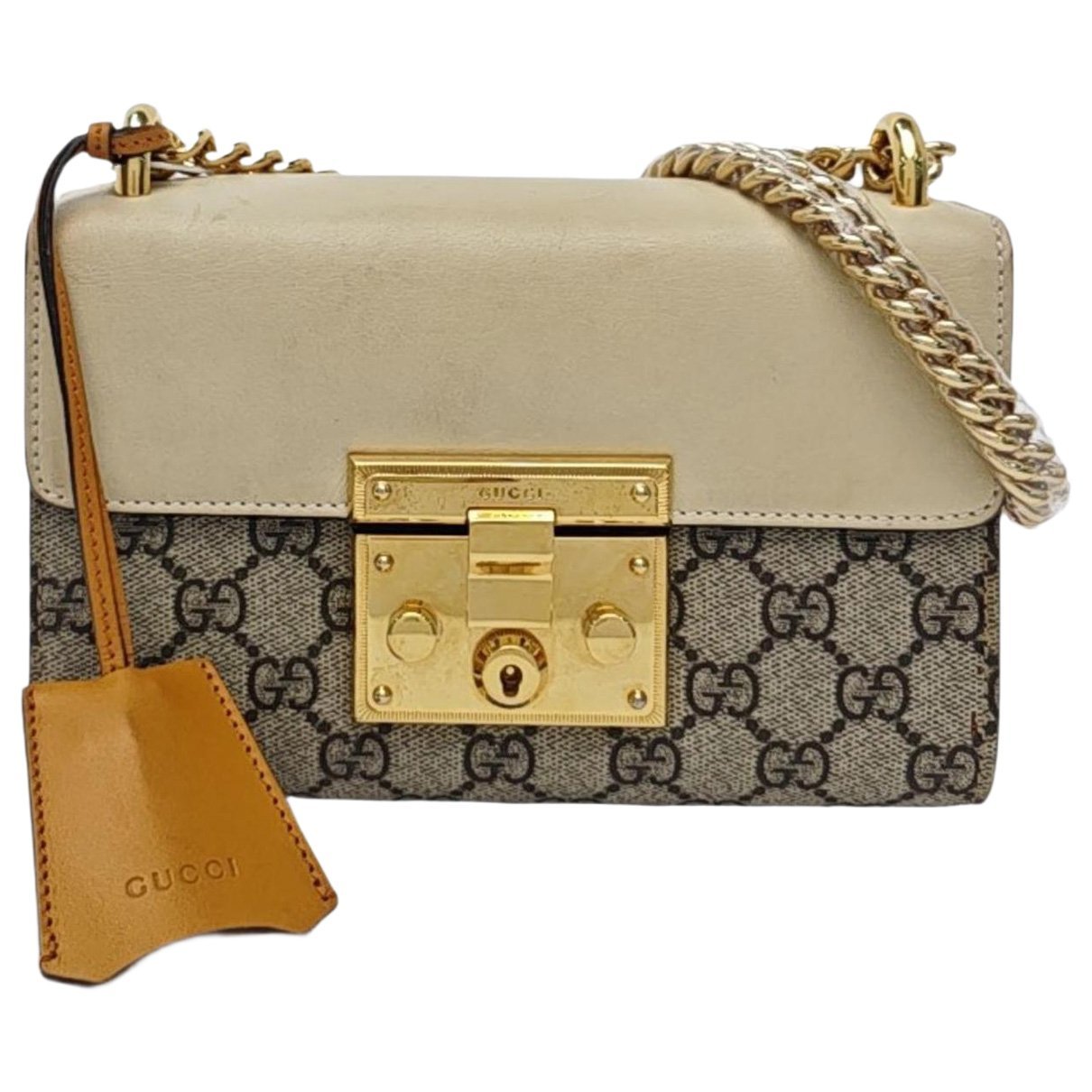 Padlock leather handbag