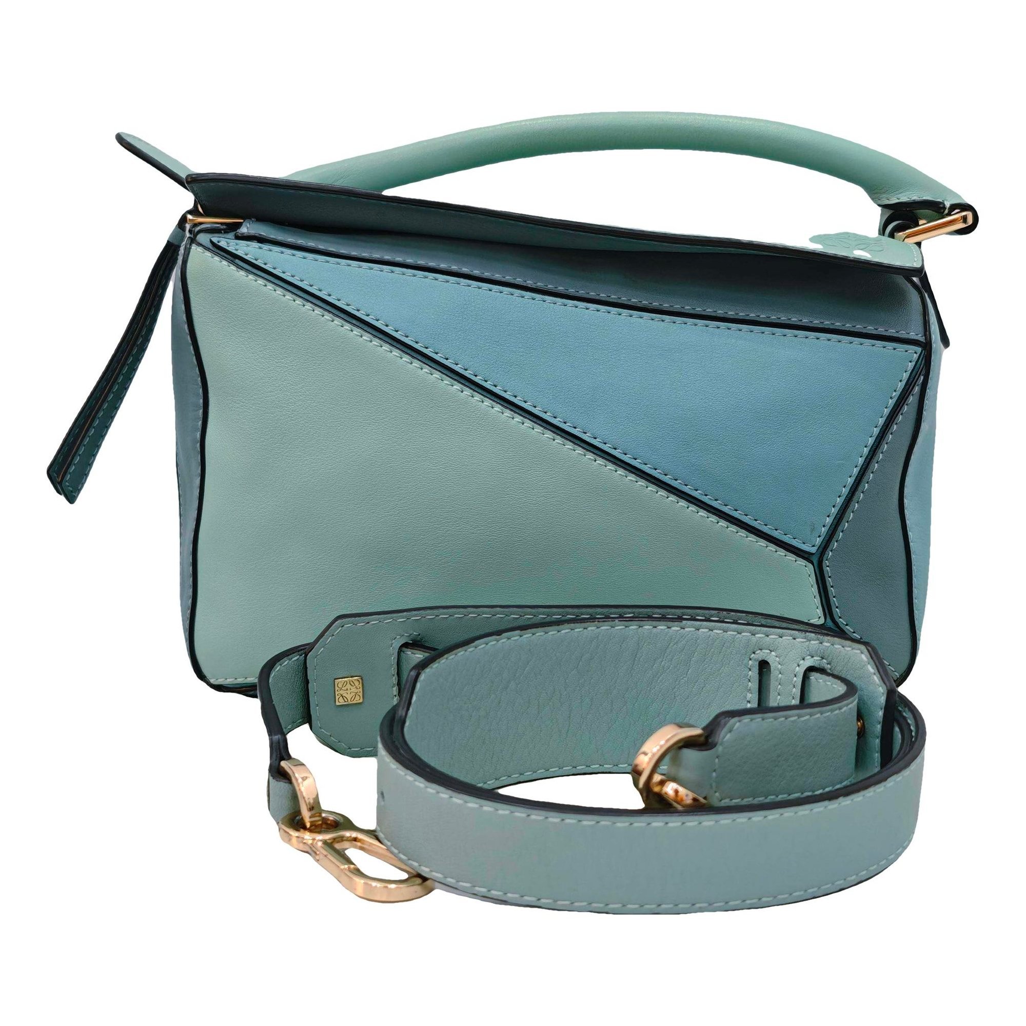 Puzzle leather handbag