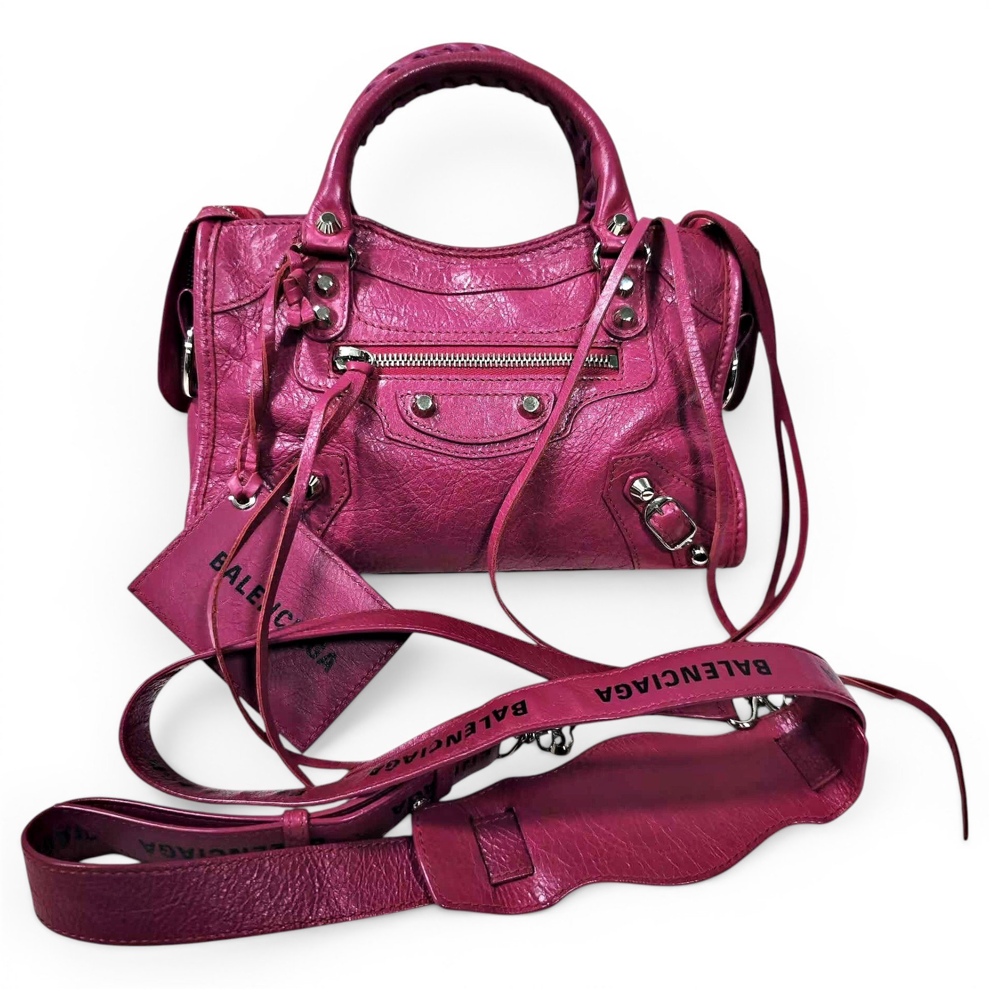 City leather handbag