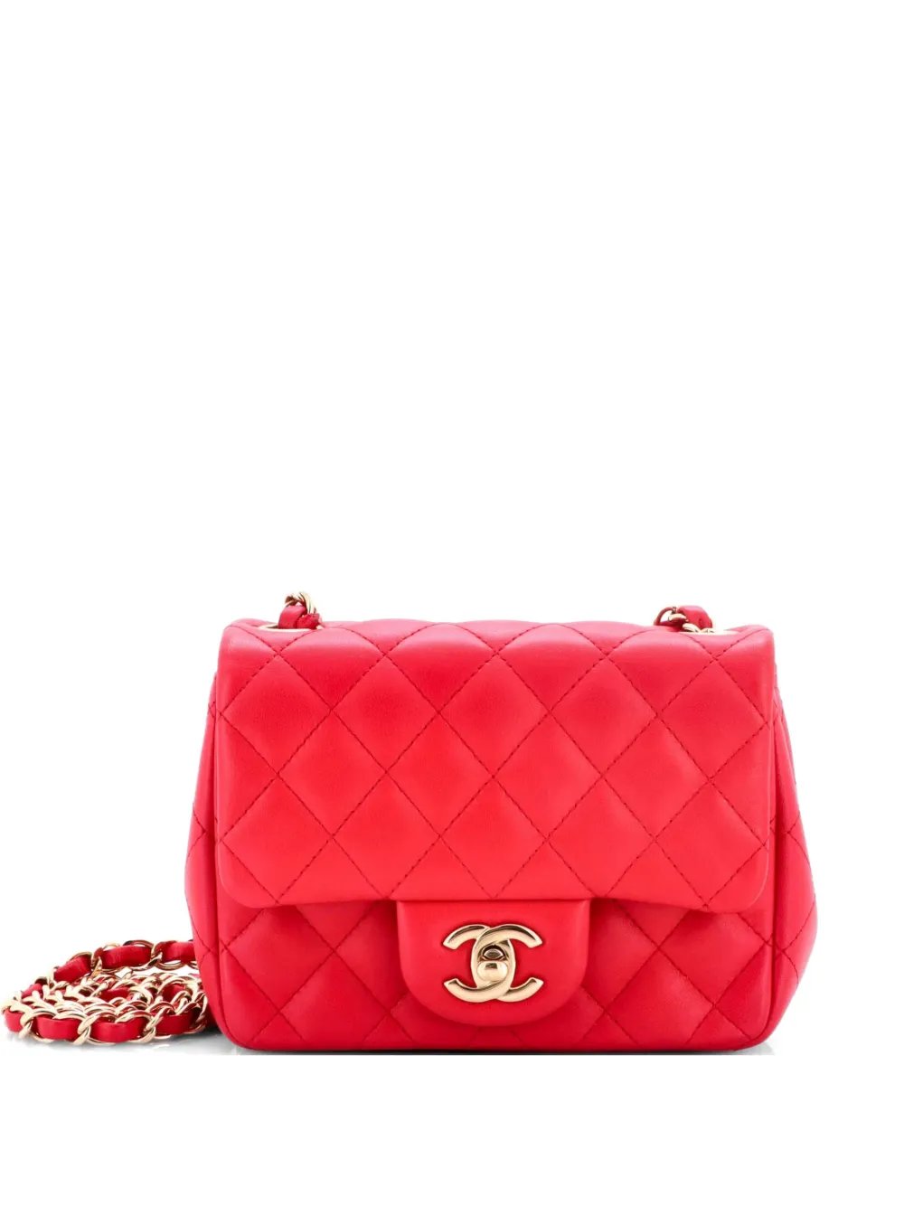 Square Classic Single Flap Bag Quilted Lambskin Mini crossbody bag