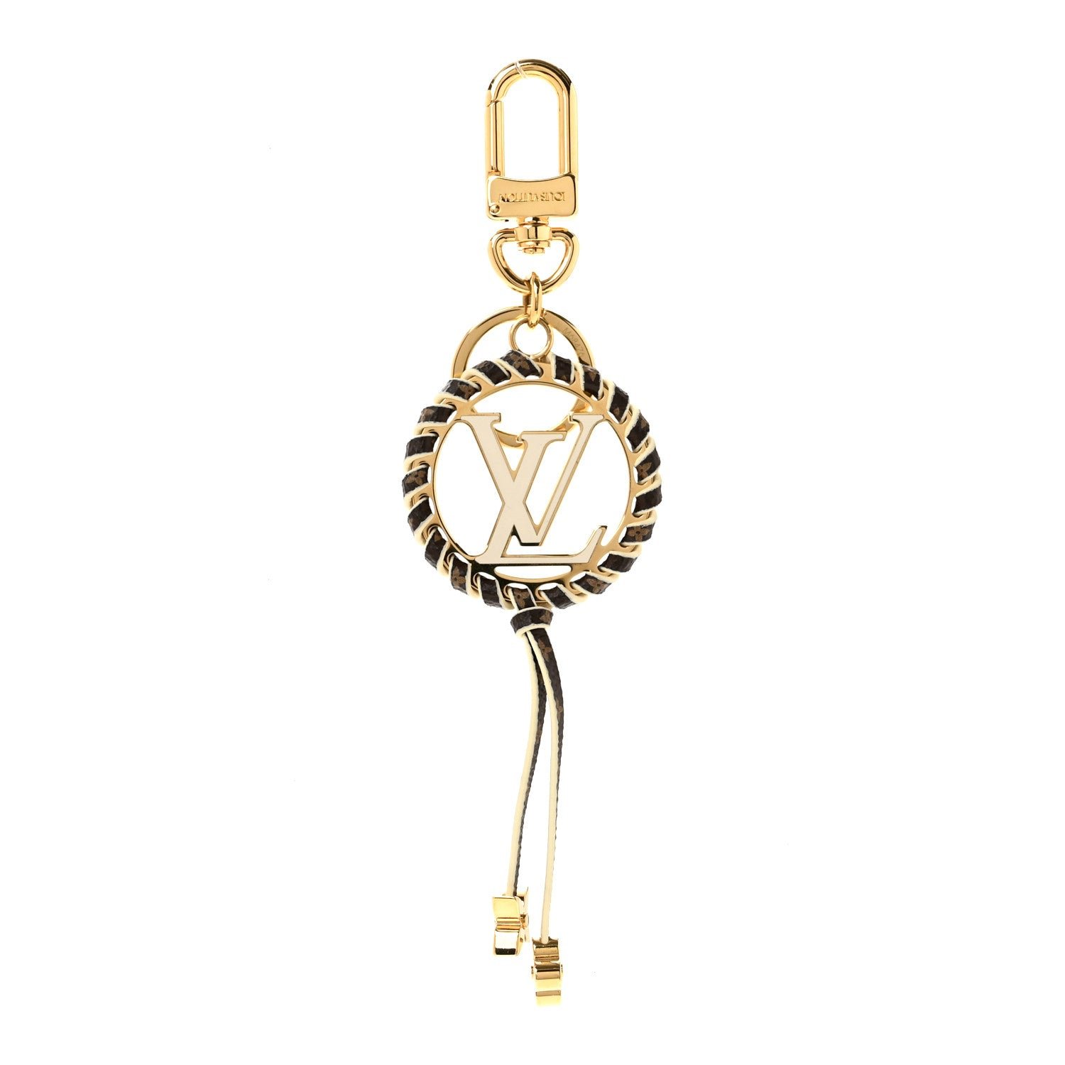Louis Vuitton Metal Monogram Lambskin Enamel Very Bag Charm Key Holder White