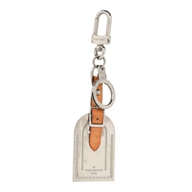 Louis Vuitton Metal Luggage Tag Key Holder Silver