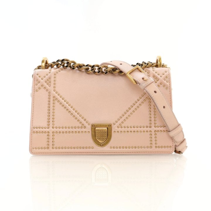 Dior Small Smooth Calfskin Studded Diorama Flap Bag
