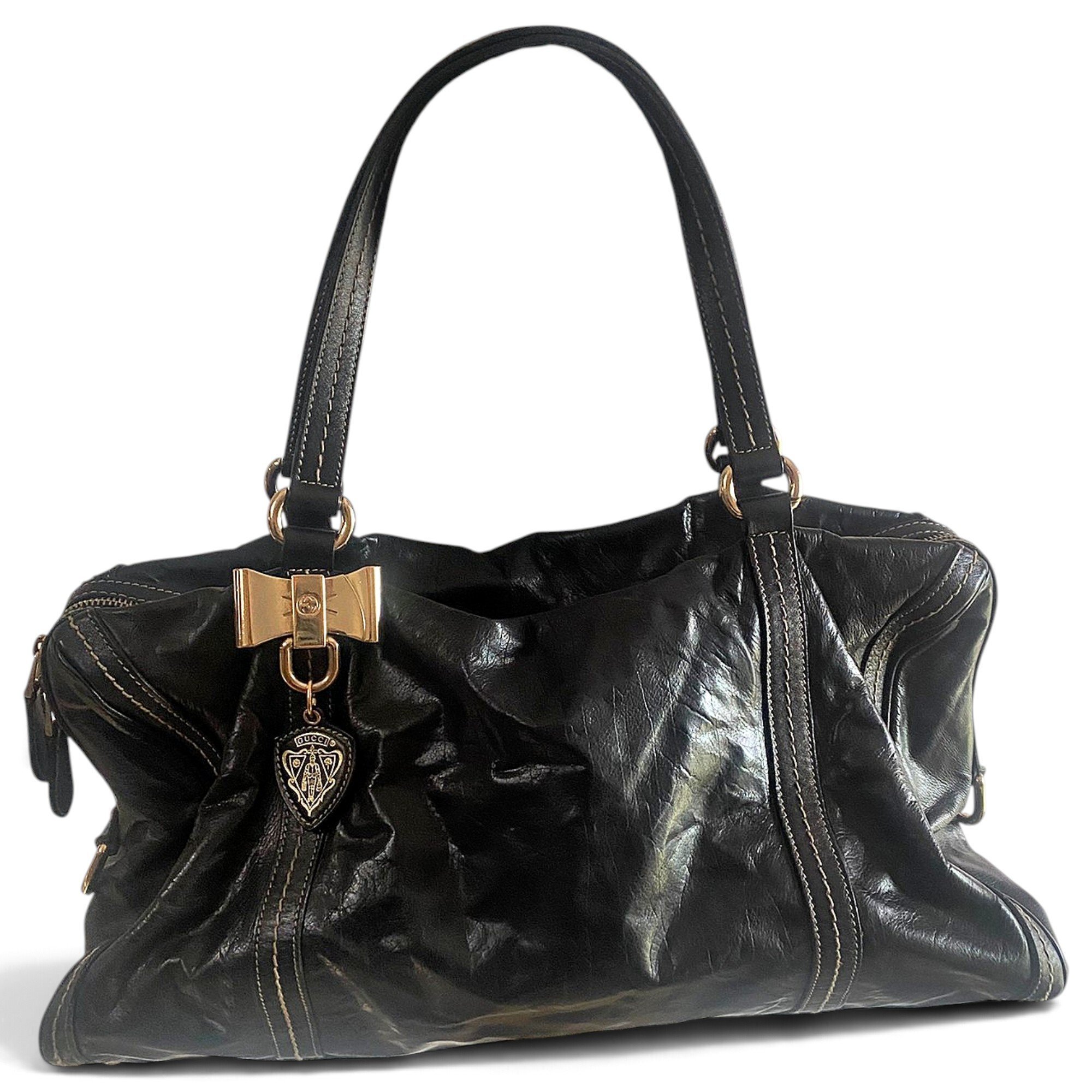 Leather bowling bag