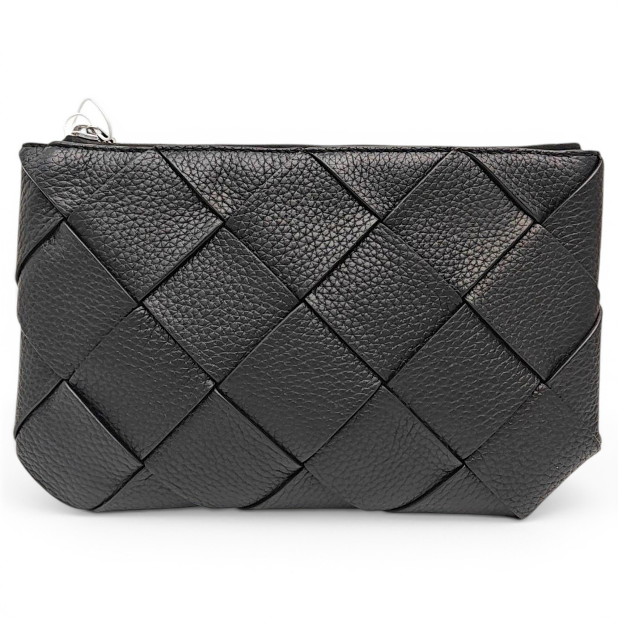 Snap leather clutch bag