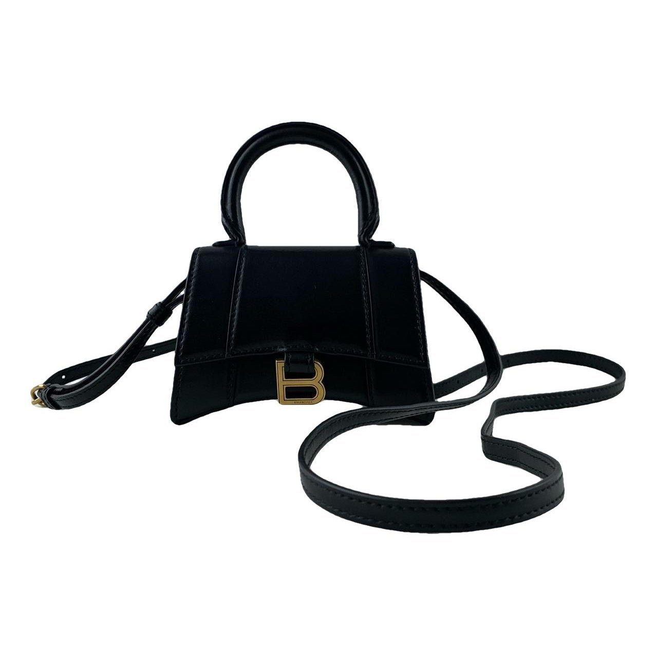 Hourglass leather handbag